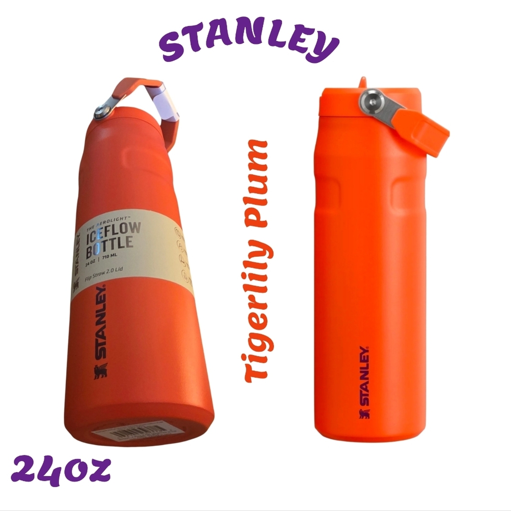 Stanley IceFlow Bottle with Fast Flow Lid 24oz Tigerlily Plum NEW